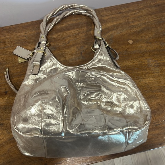 Light Gold Metallic Coach Purse - Picture 3 of 9